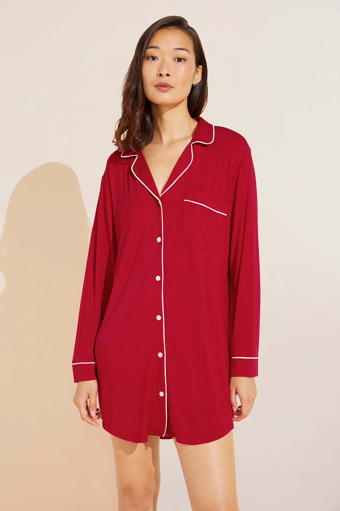 Gisele TENCEL™ Modal Sleepshirt - Haute Red/Ivory